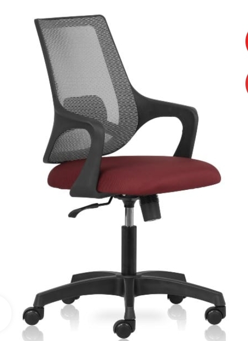 Aqua Neo Mid back chair with mesh back and fixed arms